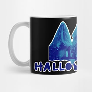 Halloween Blue Ghost T - Shirt Mug